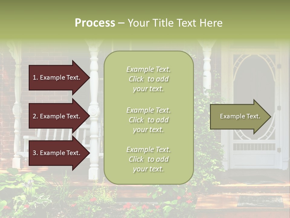 Beautiful Porch Of Victorian House Decorated With Flowers PowerPoint Template