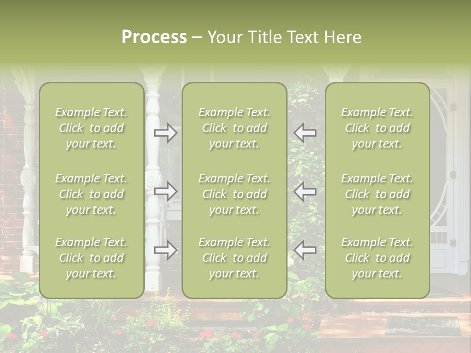 Beautiful Porch Of Victorian House Decorated With Flowers PowerPoint Template