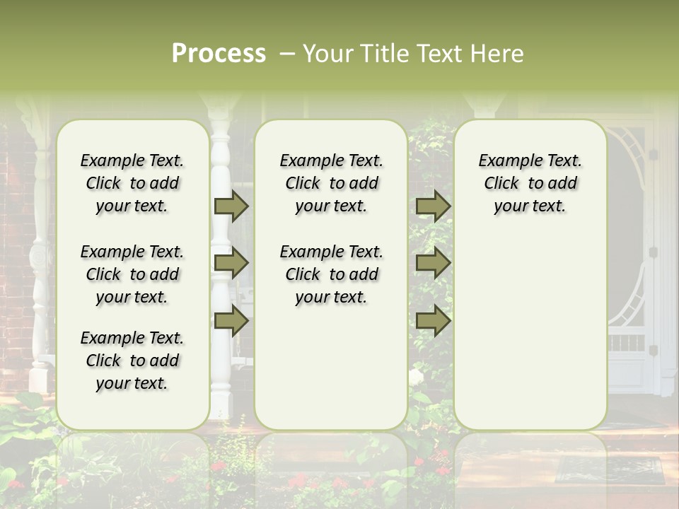 Beautiful Porch Of Victorian House Decorated With Flowers PowerPoint Template
