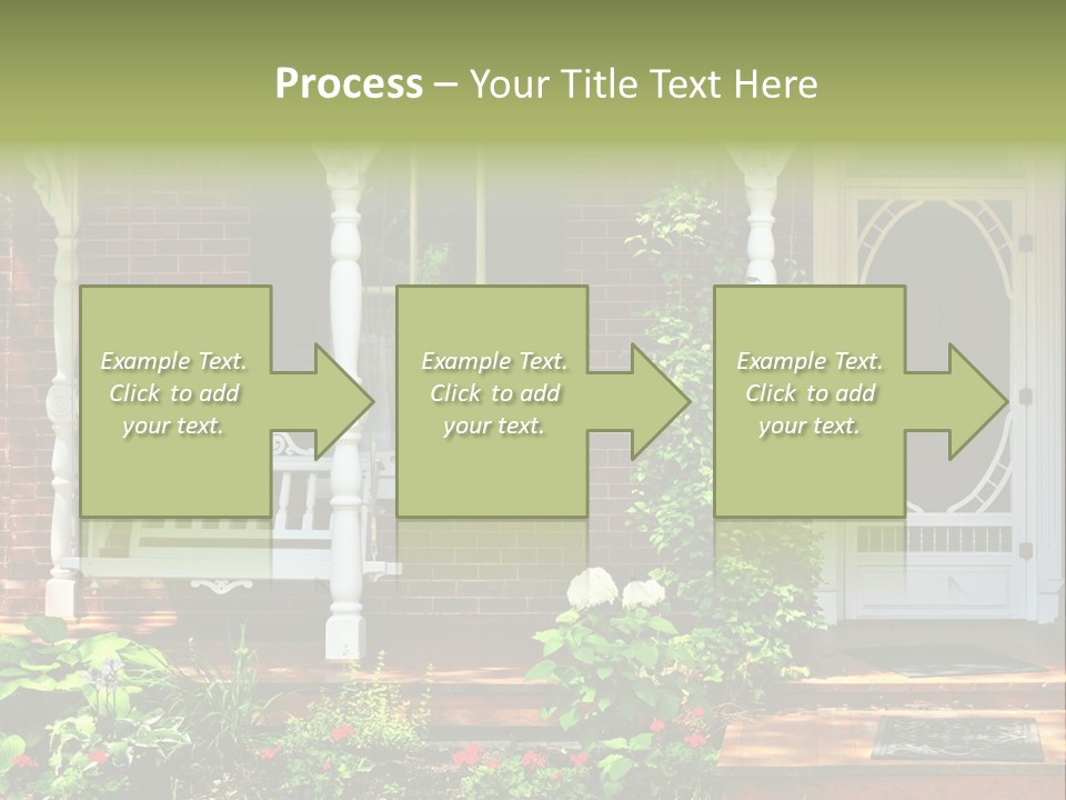 Beautiful Porch Of Victorian House Decorated With Flowers PowerPoint Template
