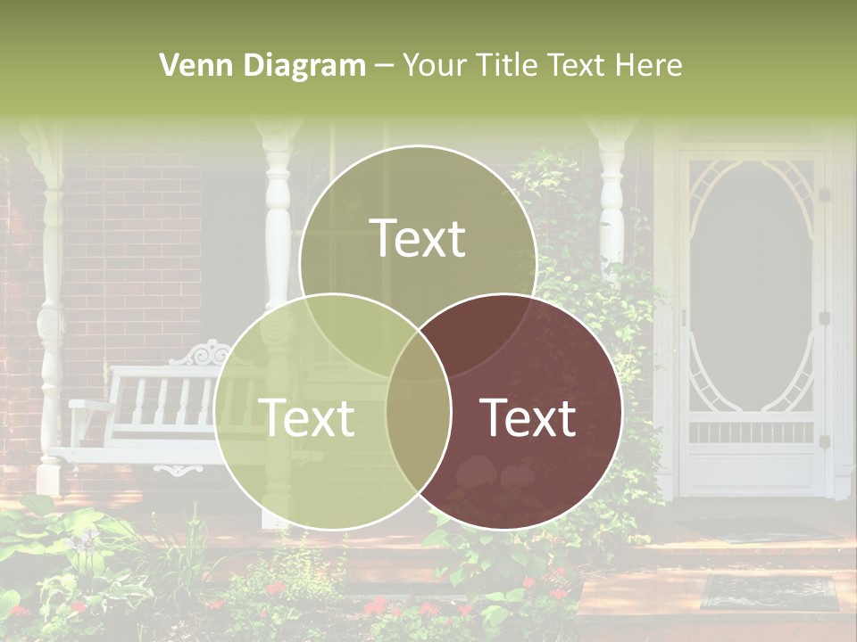 Beautiful Porch Of Victorian House Decorated With Flowers PowerPoint Template