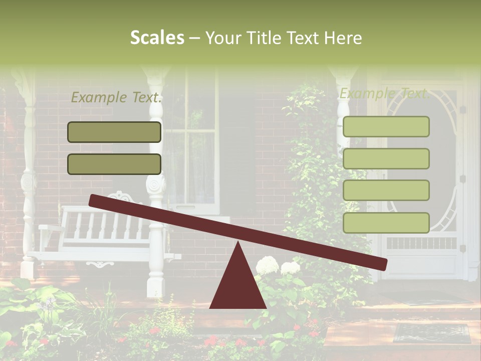 Beautiful Porch Of Victorian House Decorated With Flowers PowerPoint Template