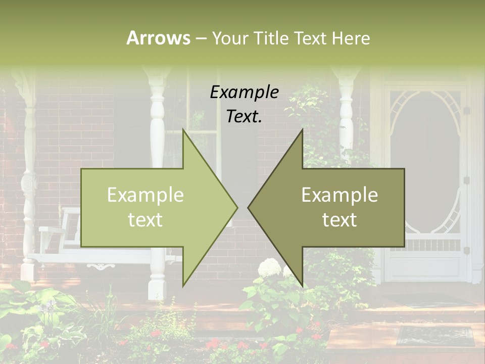 Beautiful Porch Of Victorian House Decorated With Flowers PowerPoint Template