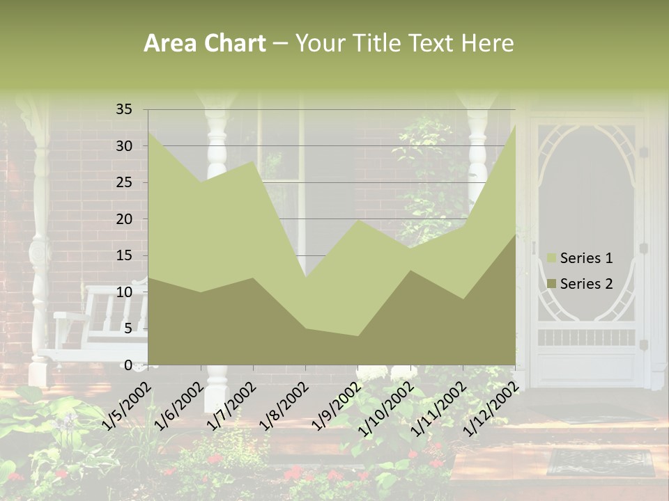 Beautiful Porch Of Victorian House Decorated With Flowers PowerPoint Template
