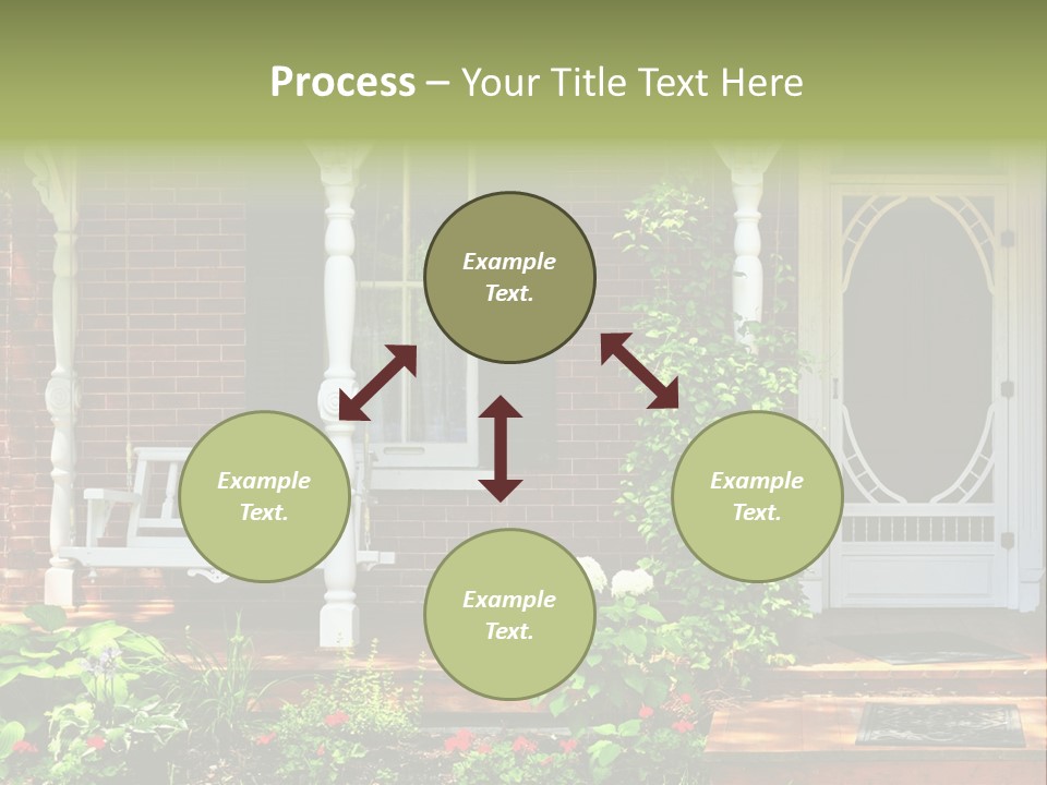 Beautiful Porch Of Victorian House Decorated With Flowers PowerPoint Template