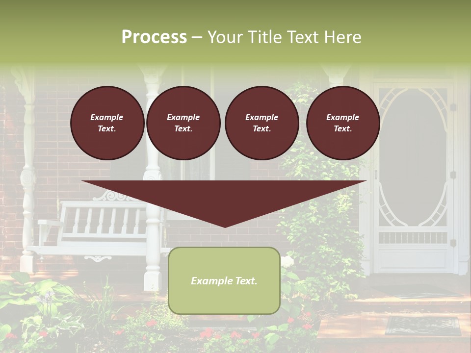 Beautiful Porch Of Victorian House Decorated With Flowers PowerPoint Template