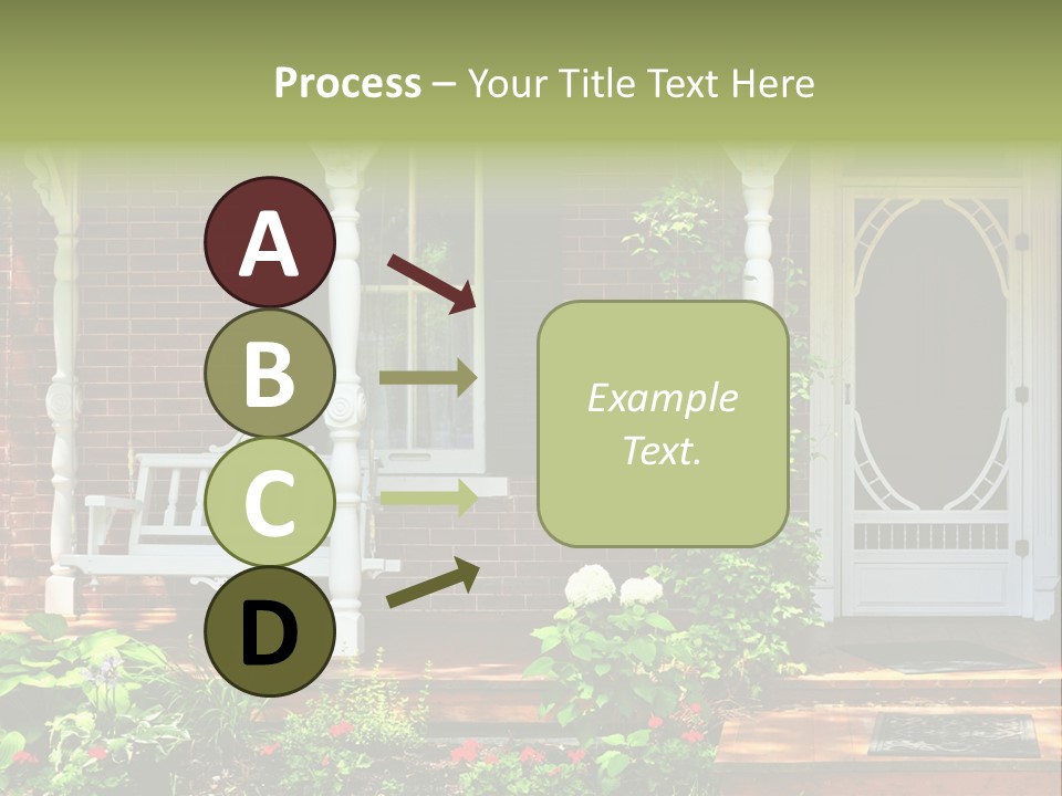 Beautiful Porch Of Victorian House Decorated With Flowers PowerPoint Template