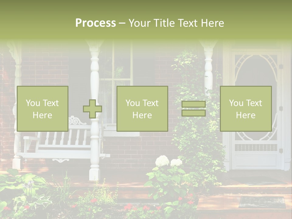 Beautiful Porch Of Victorian House Decorated With Flowers PowerPoint Template