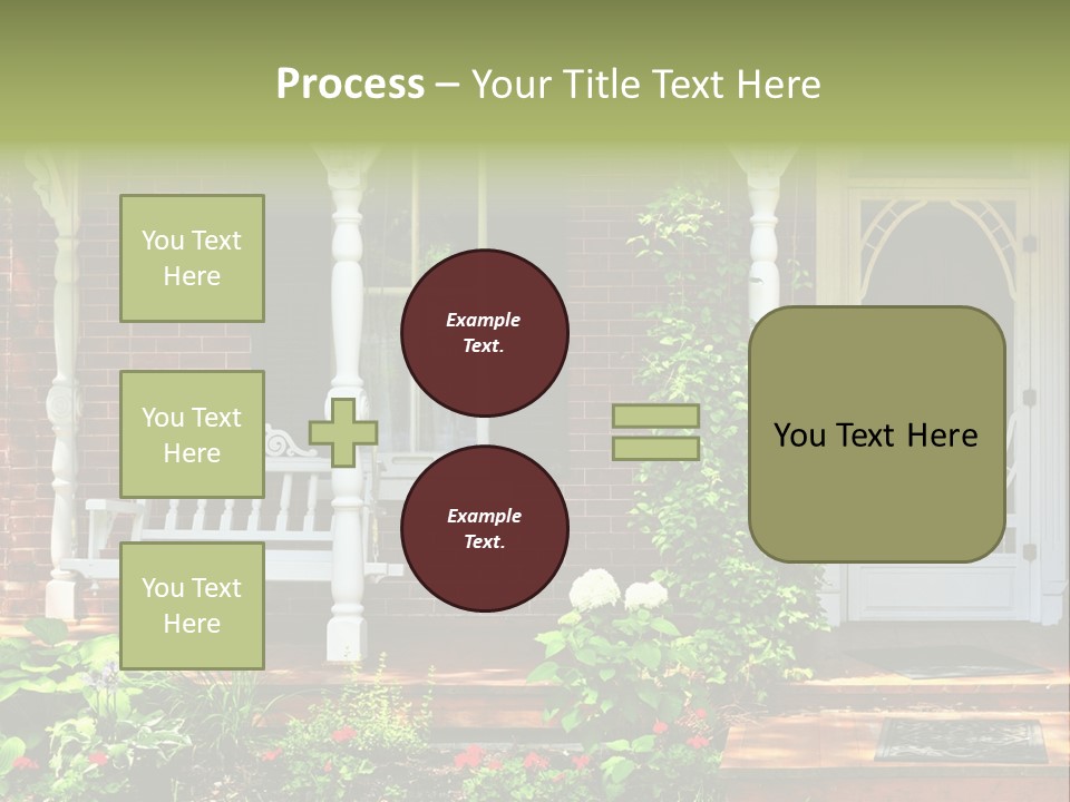 Beautiful Porch Of Victorian House Decorated With Flowers PowerPoint Template