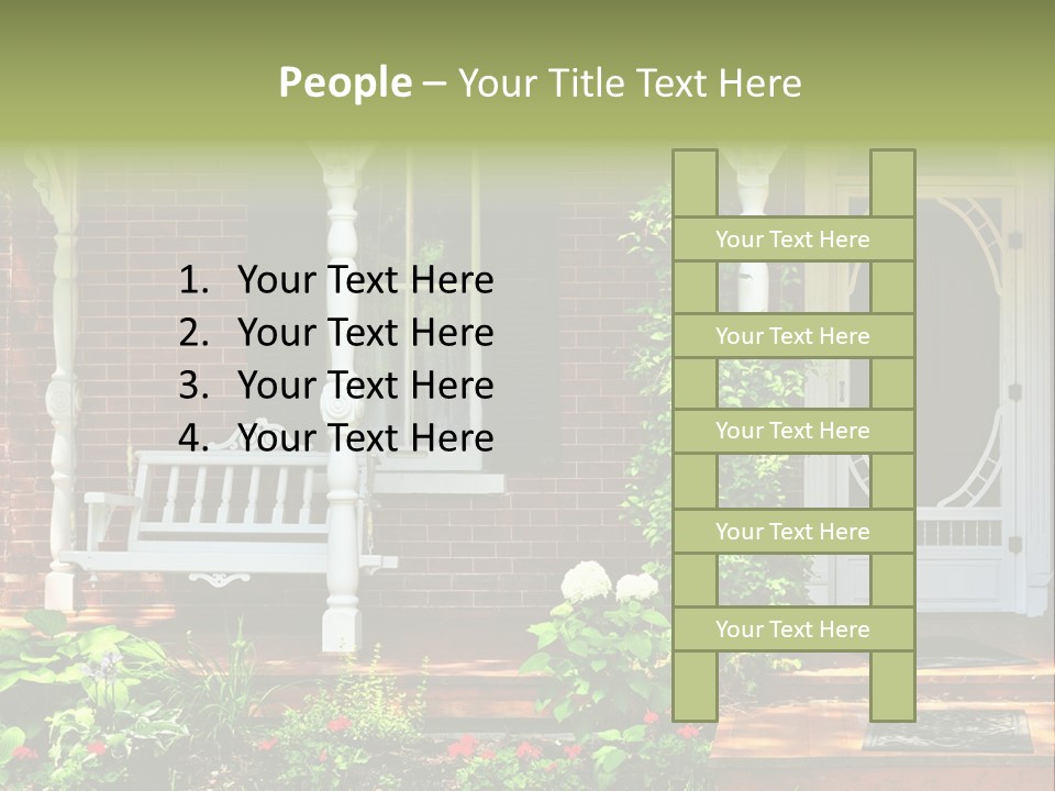Beautiful Porch Of Victorian House Decorated With Flowers PowerPoint Template