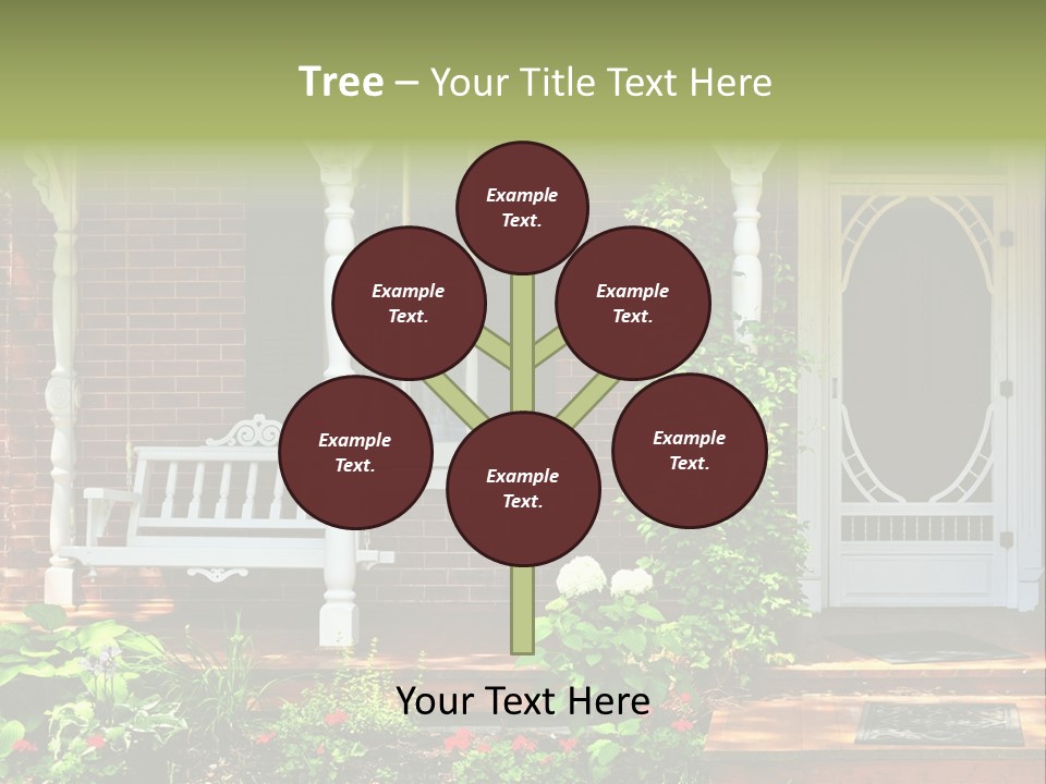 Beautiful Porch Of Victorian House Decorated With Flowers PowerPoint Template