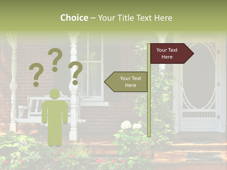 Beautiful Porch Of Victorian House Decorated With Flowers PowerPoint Template