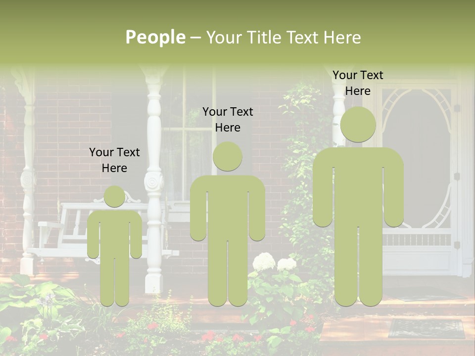 Beautiful Porch Of Victorian House Decorated With Flowers PowerPoint Template