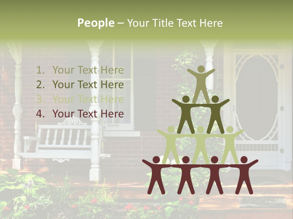 Beautiful Porch Of Victorian House Decorated With Flowers PowerPoint Template