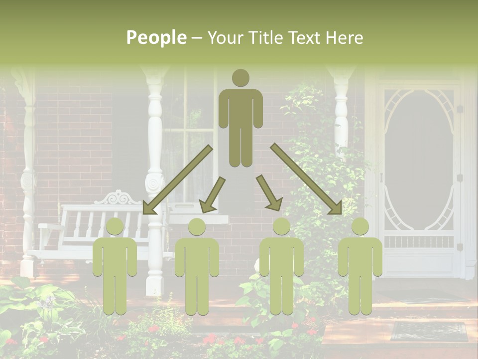 Beautiful Porch Of Victorian House Decorated With Flowers PowerPoint Template