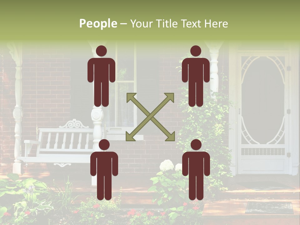 Beautiful Porch Of Victorian House Decorated With Flowers PowerPoint Template