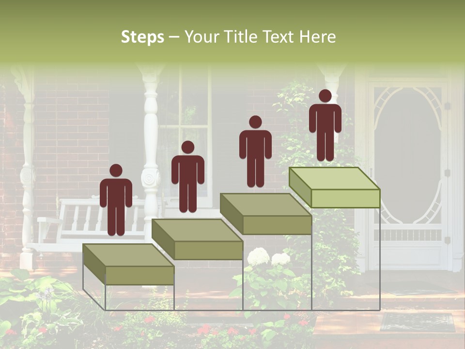 Beautiful Porch Of Victorian House Decorated With Flowers PowerPoint Template