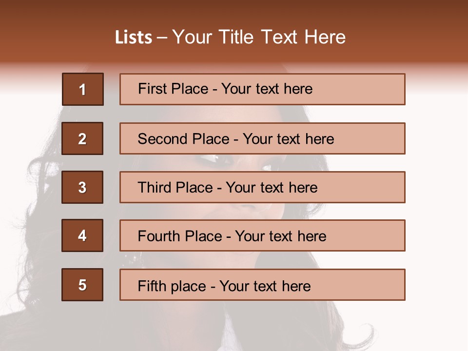 Portrait Of Beautiful African American Woman Smiling PowerPoint Template