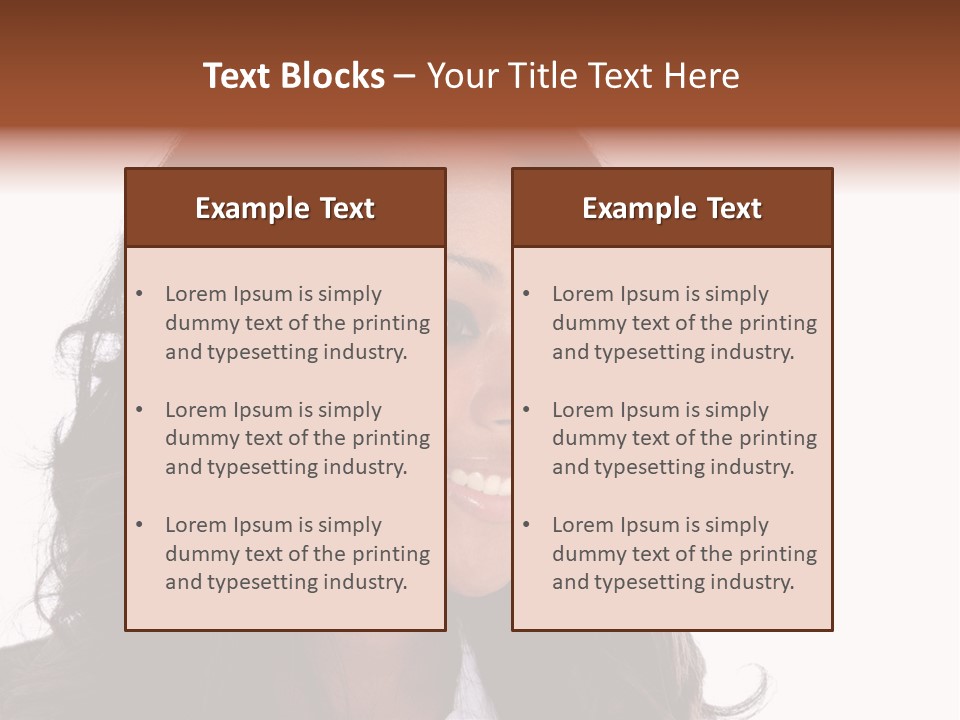 Portrait Of Beautiful African American Woman Smiling PowerPoint Template