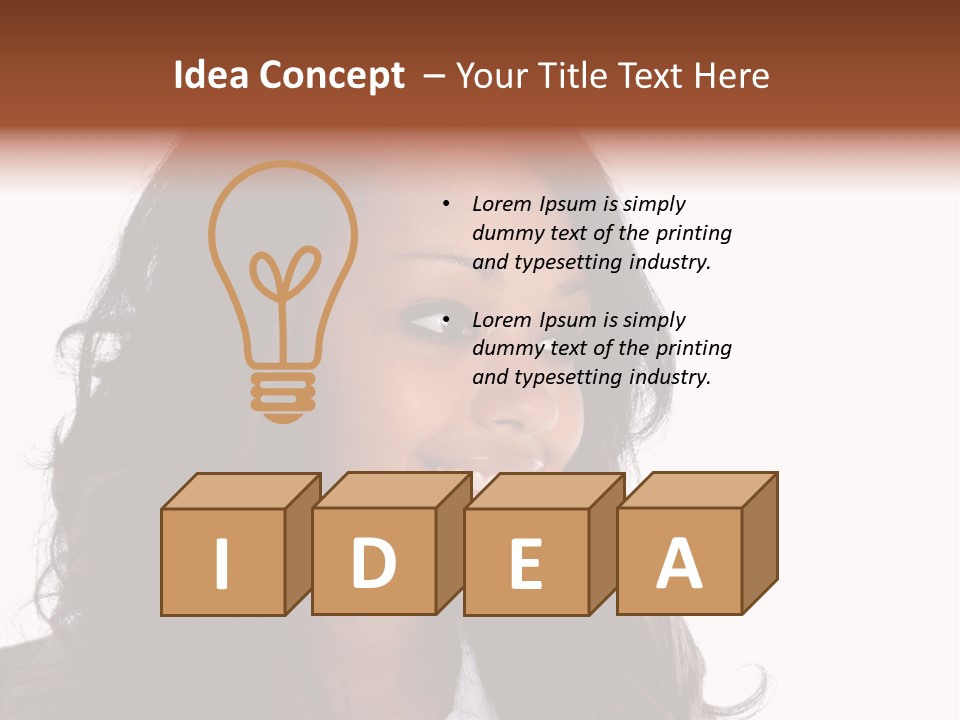 Portrait Of Beautiful African American Woman Smiling PowerPoint Template