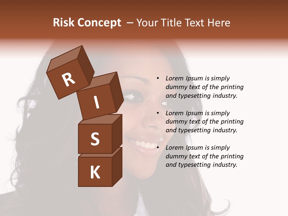 Portrait Of Beautiful African American Woman Smiling PowerPoint Template