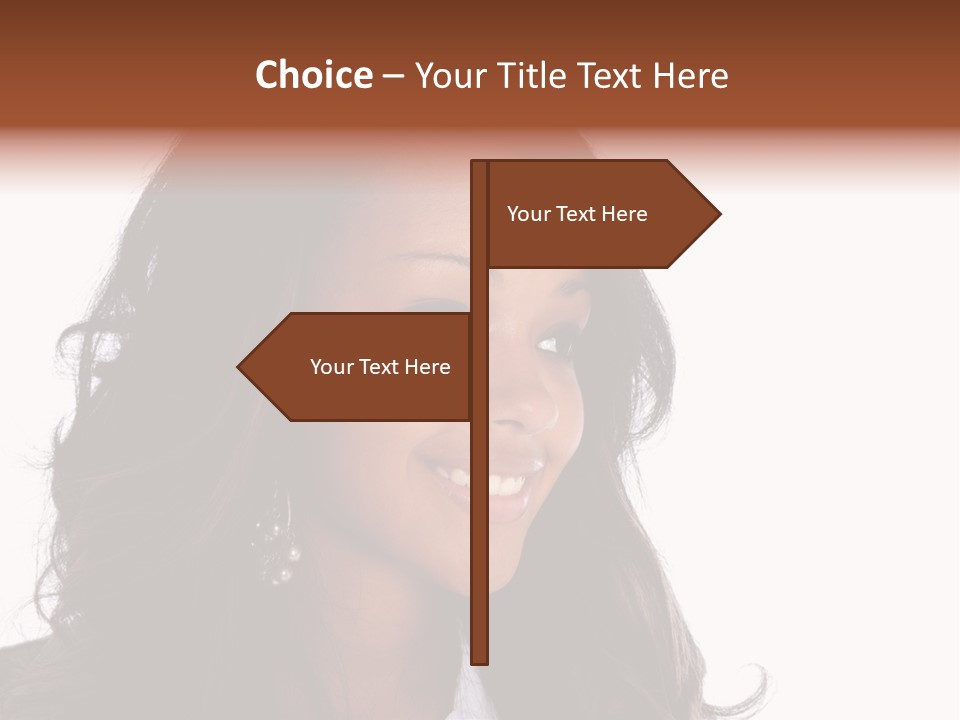 Portrait Of Beautiful African American Woman Smiling PowerPoint Template