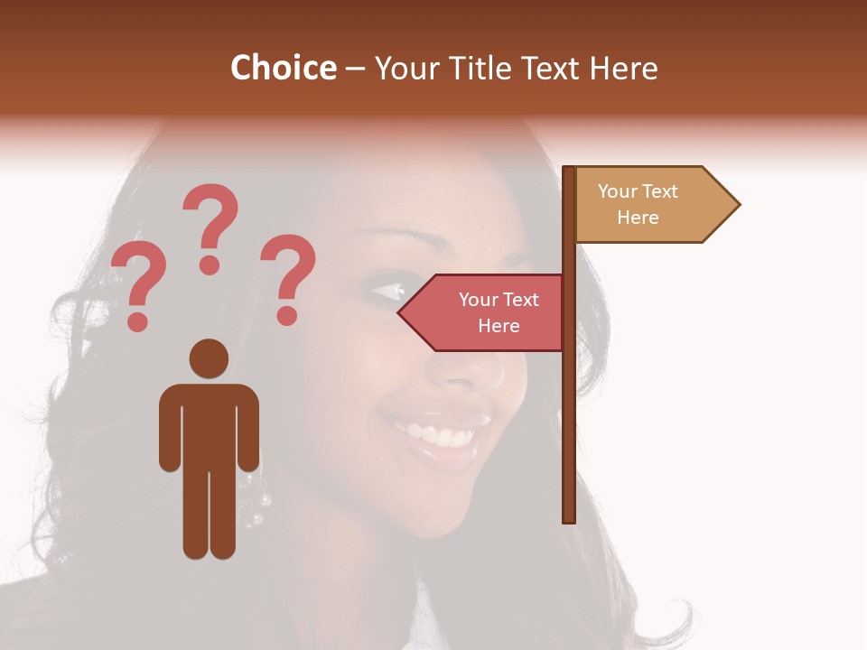 Portrait Of Beautiful African American Woman Smiling PowerPoint Template