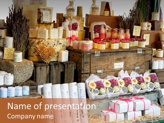 Variety Of Aromatherapy And Spa Soaps And Natural Cosmetics PowerPoint Template