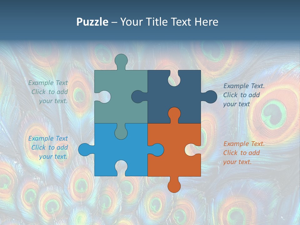 Peacock Feather Pattern PowerPoint Template