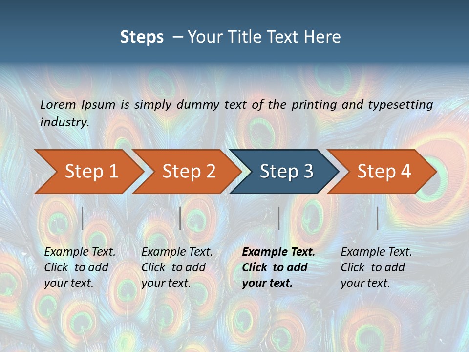 Peacock Feather Pattern PowerPoint Template