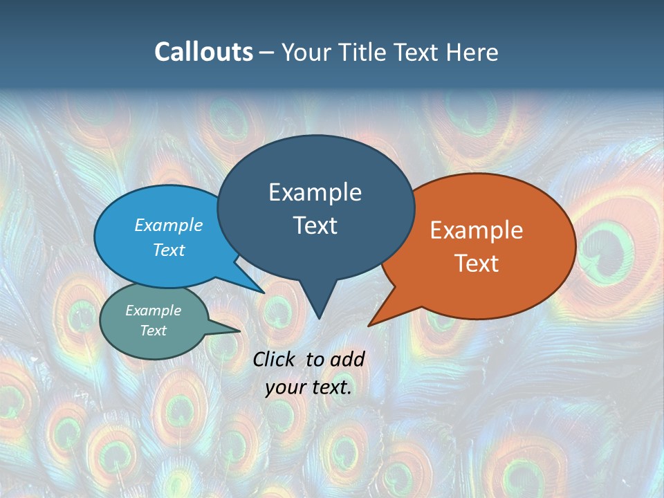 Peacock Feather Pattern PowerPoint Template