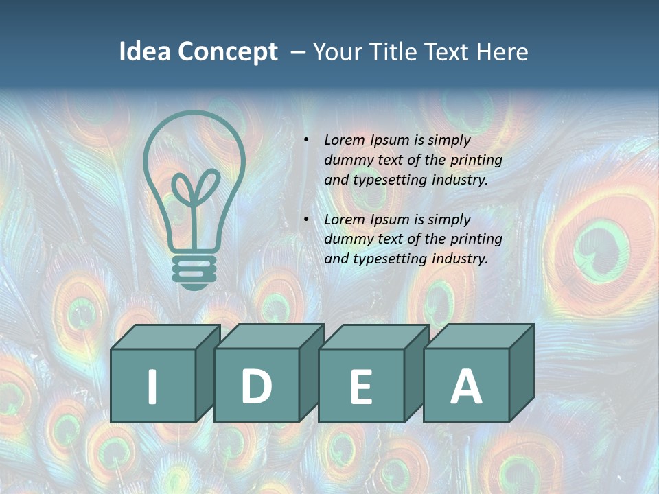 Peacock Feather Pattern PowerPoint Template