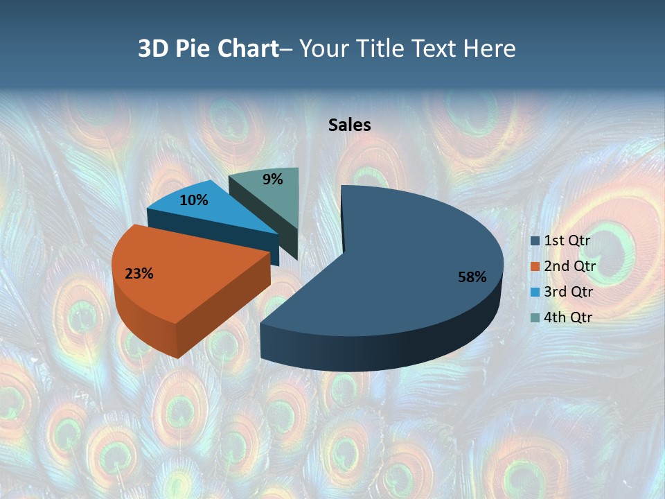 Peacock Feather Pattern PowerPoint Template