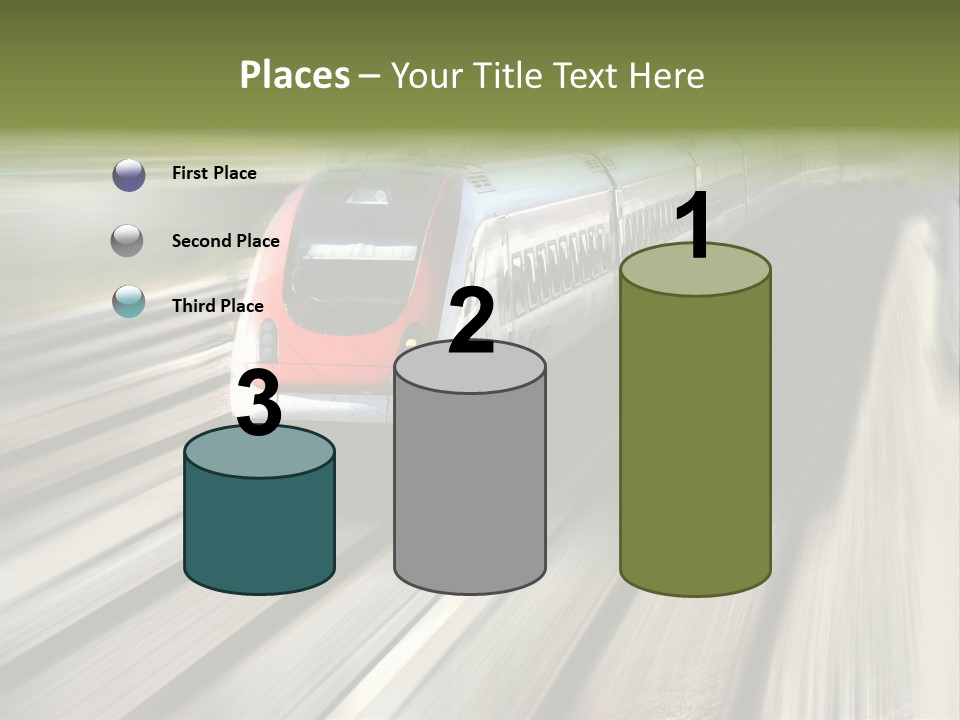 Train Speeding Along Its Tracks. Motion Blur. PowerPoint Template