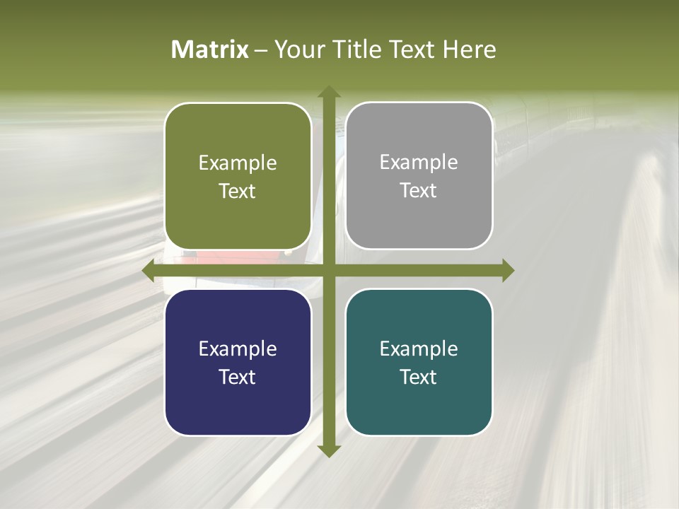 Train Speeding Along Its Tracks. Motion Blur. PowerPoint Template