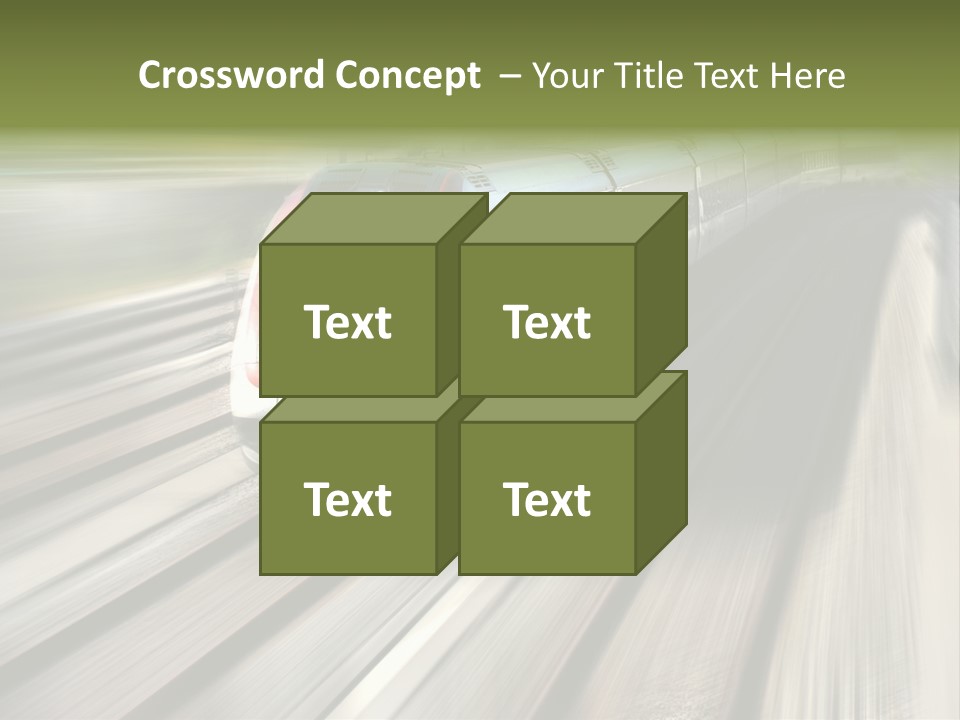 Train Speeding Along Its Tracks. Motion Blur. PowerPoint Template