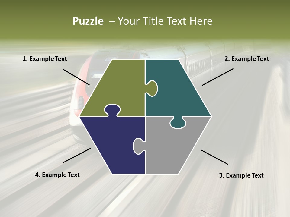 Train Speeding Along Its Tracks. Motion Blur. PowerPoint Template