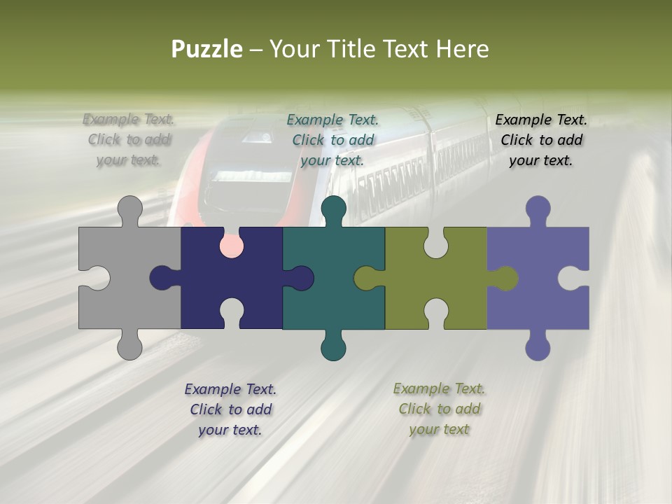 Train Speeding Along Its Tracks. Motion Blur. PowerPoint Template