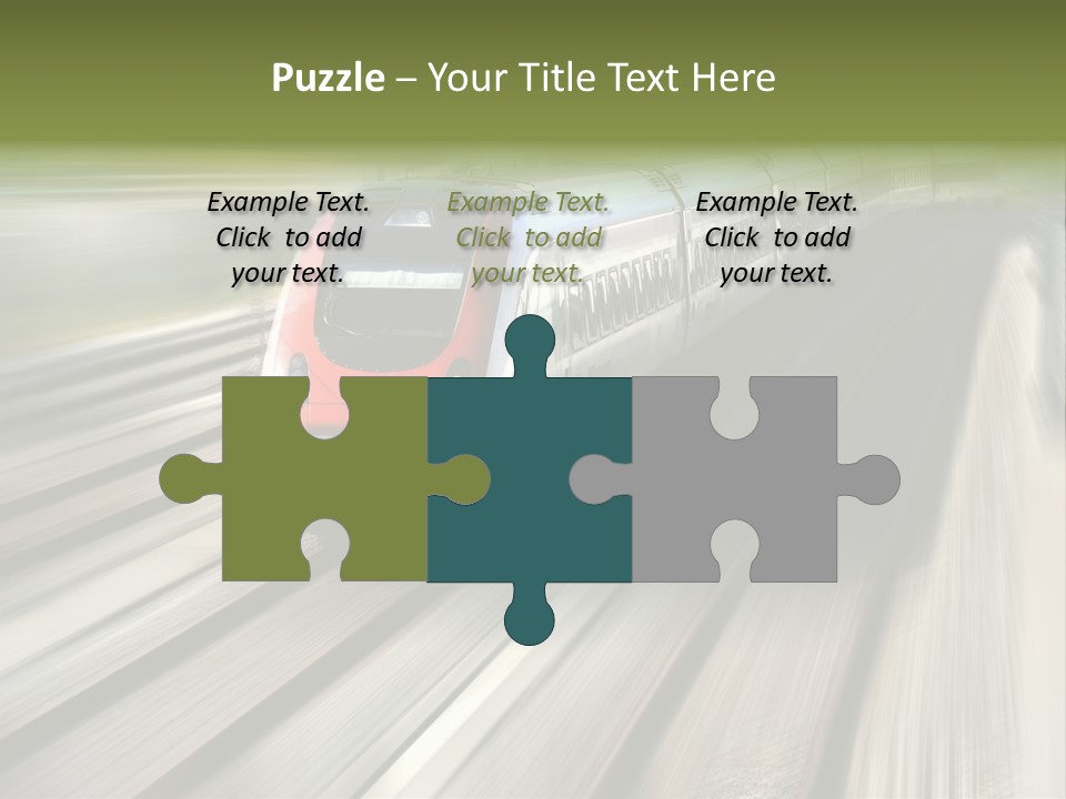 Train Speeding Along Its Tracks. Motion Blur. PowerPoint Template