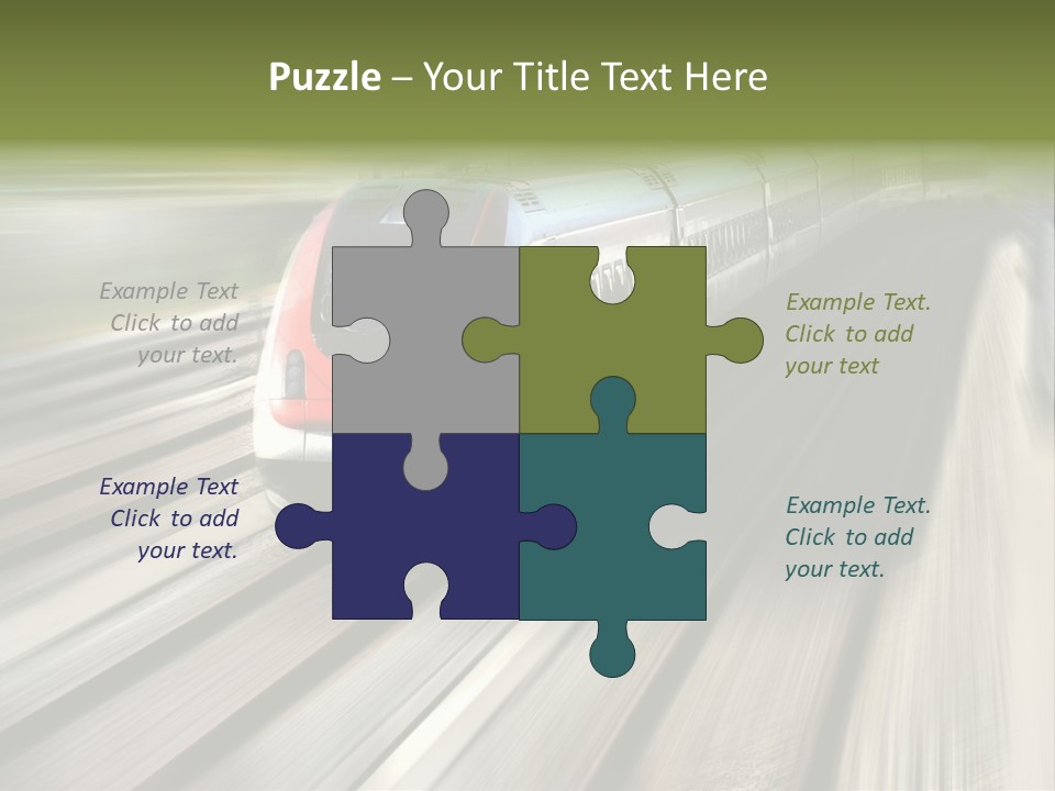 Train Speeding Along Its Tracks. Motion Blur. PowerPoint Template