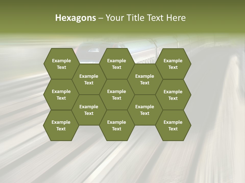 Train Speeding Along Its Tracks. Motion Blur. PowerPoint Template