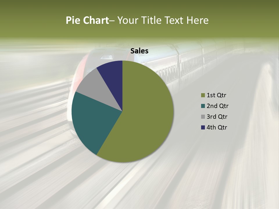 Train Speeding Along Its Tracks. Motion Blur. PowerPoint Template