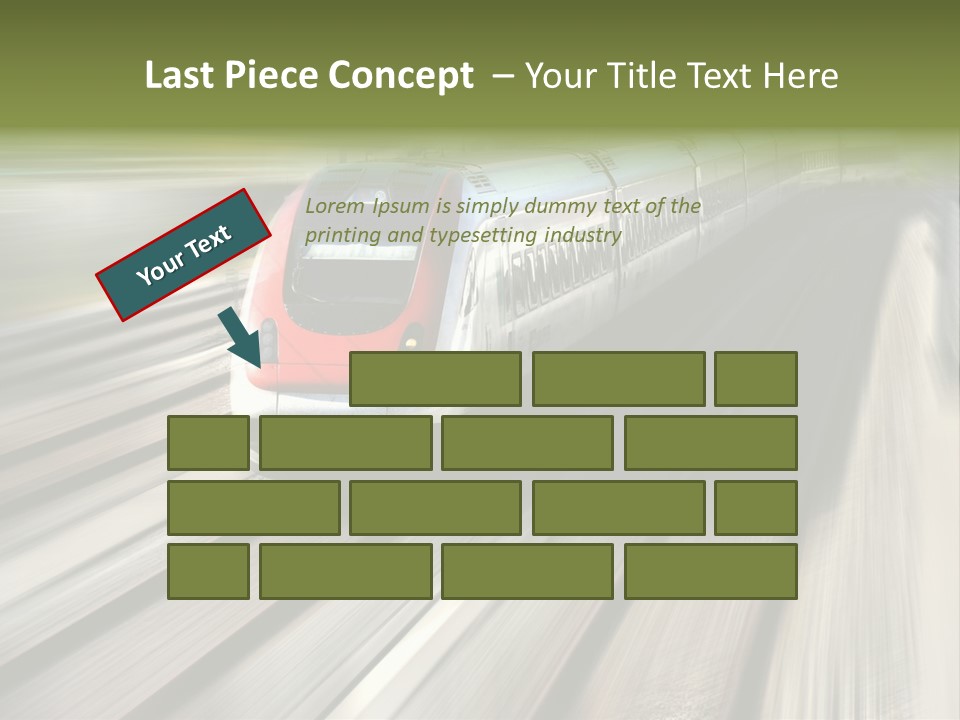 Train Speeding Along Its Tracks. Motion Blur. PowerPoint Template