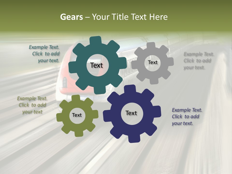 Train Speeding Along Its Tracks. Motion Blur. PowerPoint Template