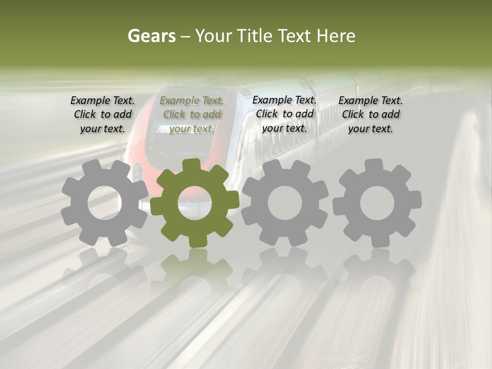 Train Speeding Along Its Tracks. Motion Blur. PowerPoint Template