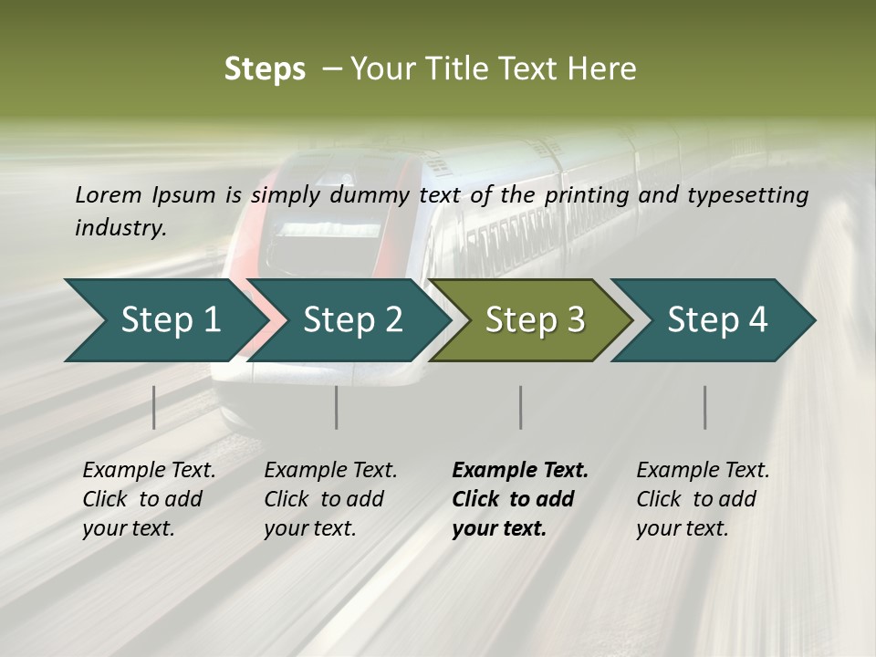 Train Speeding Along Its Tracks. Motion Blur. PowerPoint Template