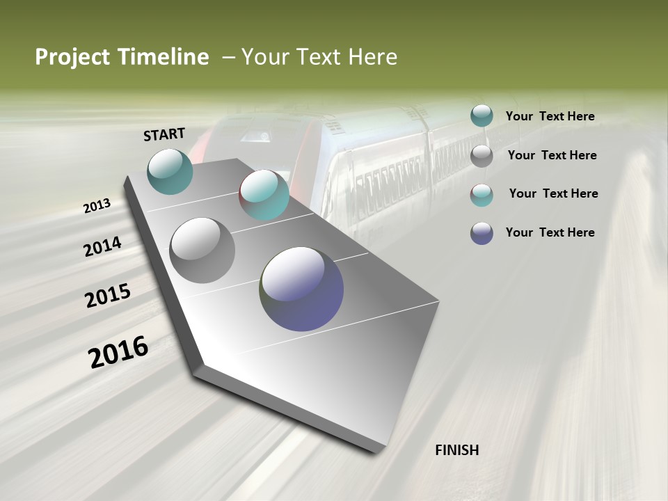 Train Speeding Along Its Tracks. Motion Blur. PowerPoint Template