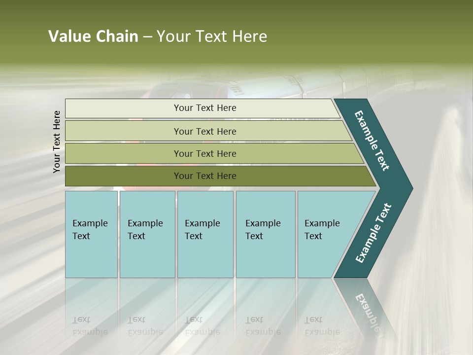 Train Speeding Along Its Tracks. Motion Blur. PowerPoint Template