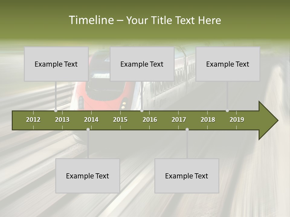 Train Speeding Along Its Tracks. Motion Blur. PowerPoint Template