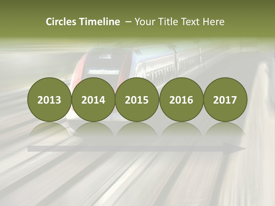 Train Speeding Along Its Tracks. Motion Blur. PowerPoint Template